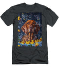 Redbone Coonhound Dog Frolicking in a Bubbly Bathtub Adrien Efren T-Shirt