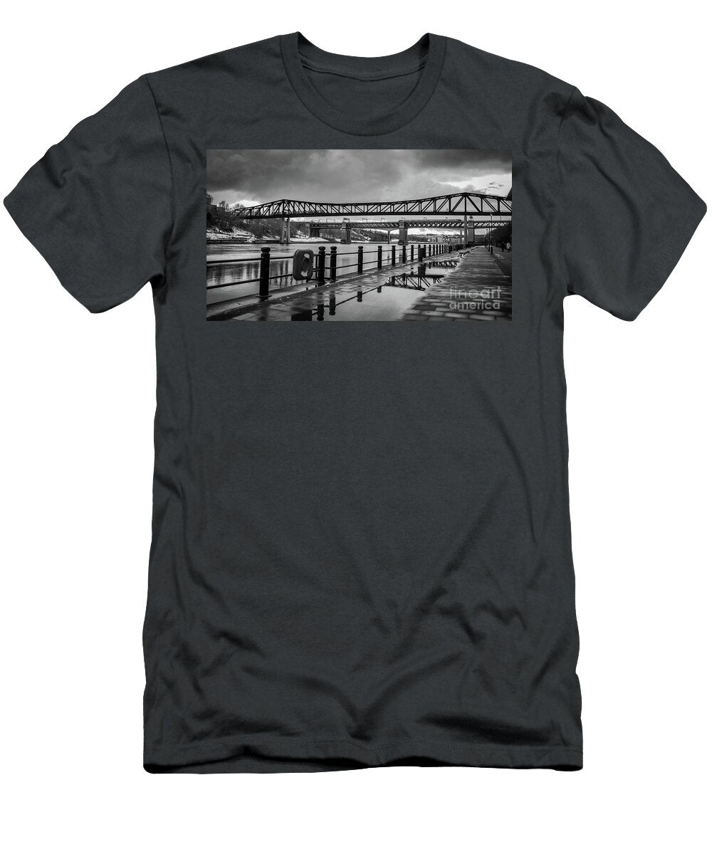 Reflecting Qe Ii Bridge on the Tyne Andrew Pounder T-Shirt