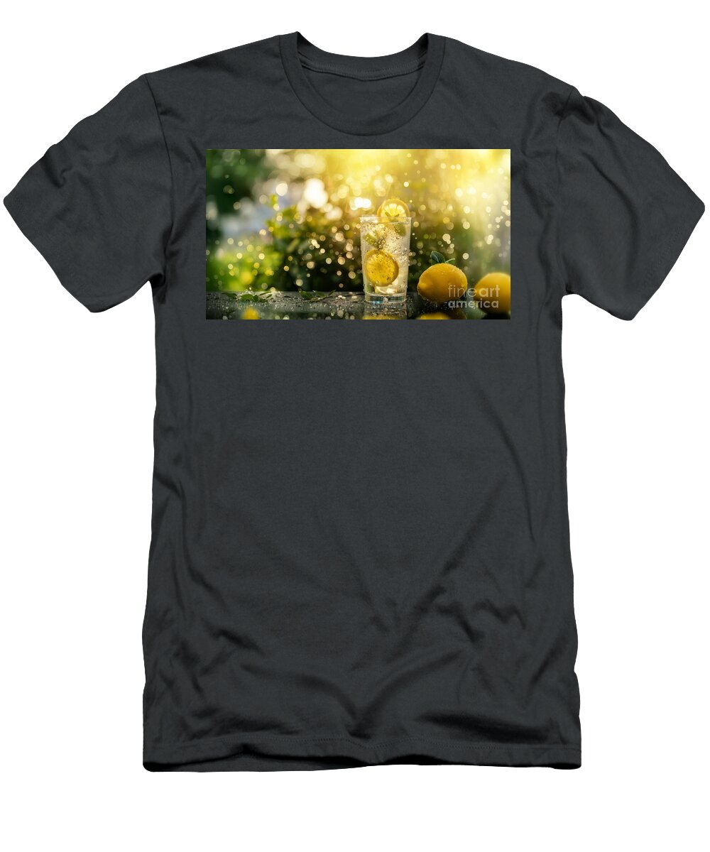 Refreshing Lemonade in Glass with Sunlight Bokeh Michal Bednarek T-Shirt