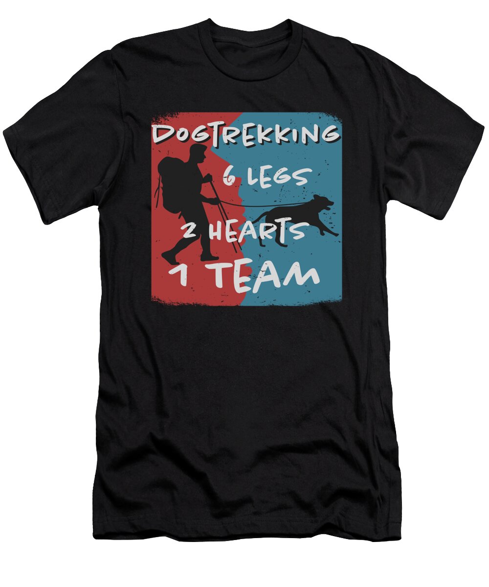 Retro Dogtrekking 6 Legs 2 Hearts 1 Team Greenoptix T-Shirt