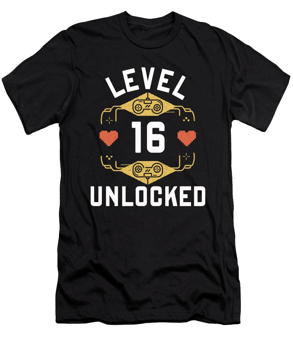 Retro Gamer 16 Birthday Gamer Birthday Benjamin Burkert T-Shirt