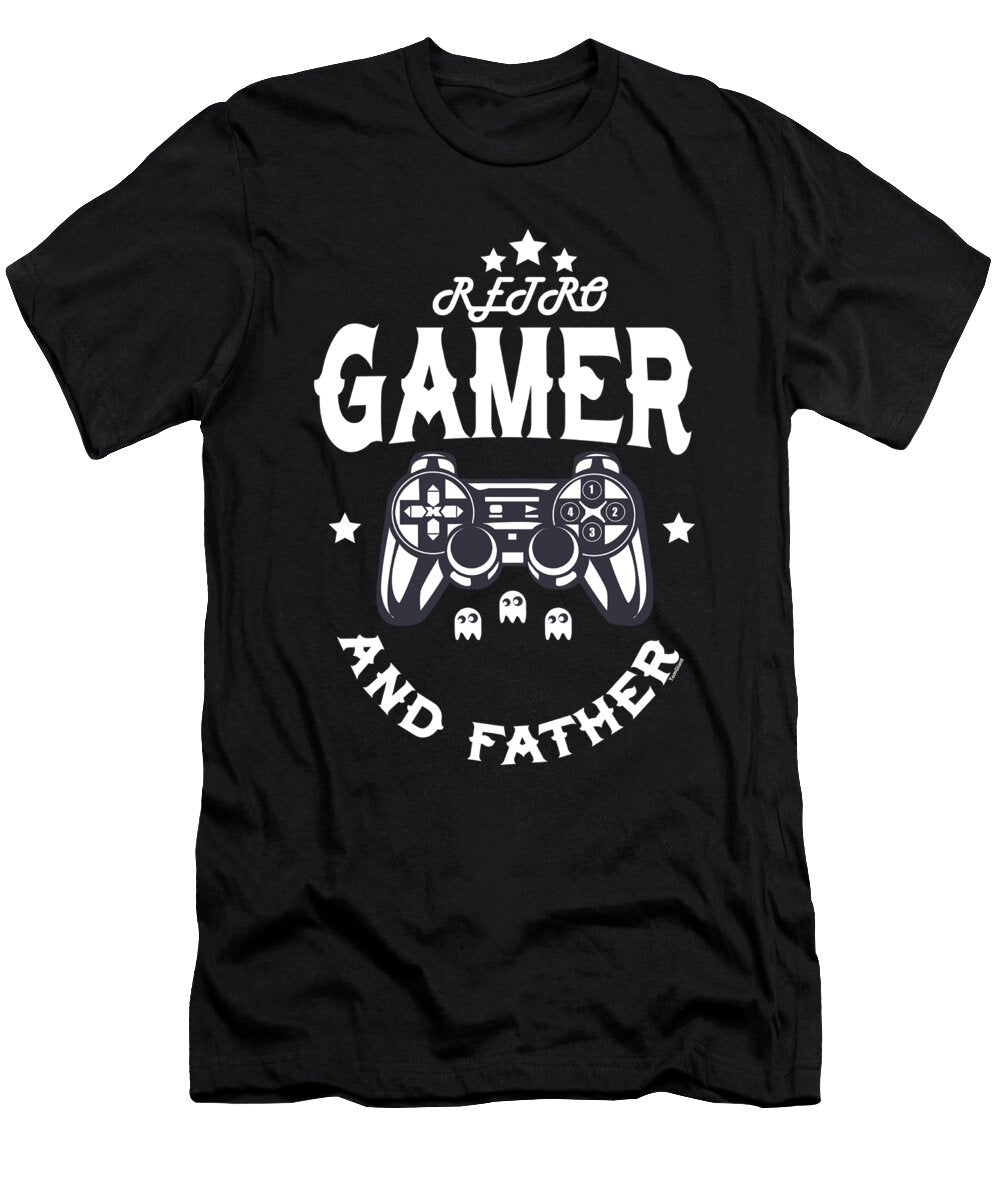 Retro Gamer and a Father Game Controller Fathers Day Father Videogames Gift Tom Giant T-Shirt