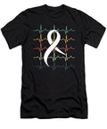 Retro Lung Cancer Awareness Heartbeat White Natalie Lidford T-Shirt