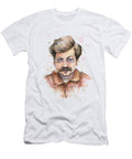Ron Swanson Funny Love Portrait Olga Shvartsur T-Shirt