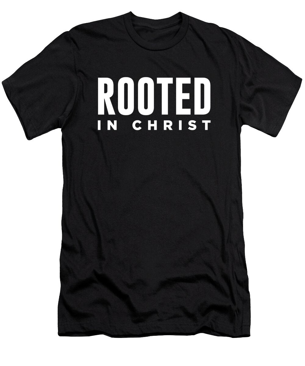 Rooted in Christ Bible Verses Print 2 Christian Faith Based Studio Grafiikka T-Shirt