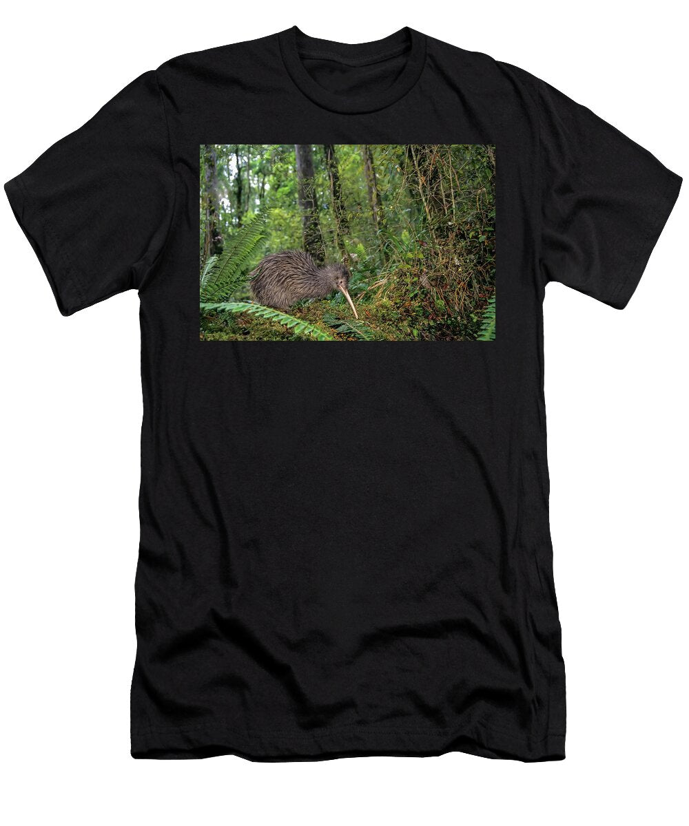 Rowi or Okarito Brown Kiwi Male Called Scooter in Tui De Roy Natureplcom T-Shirt
