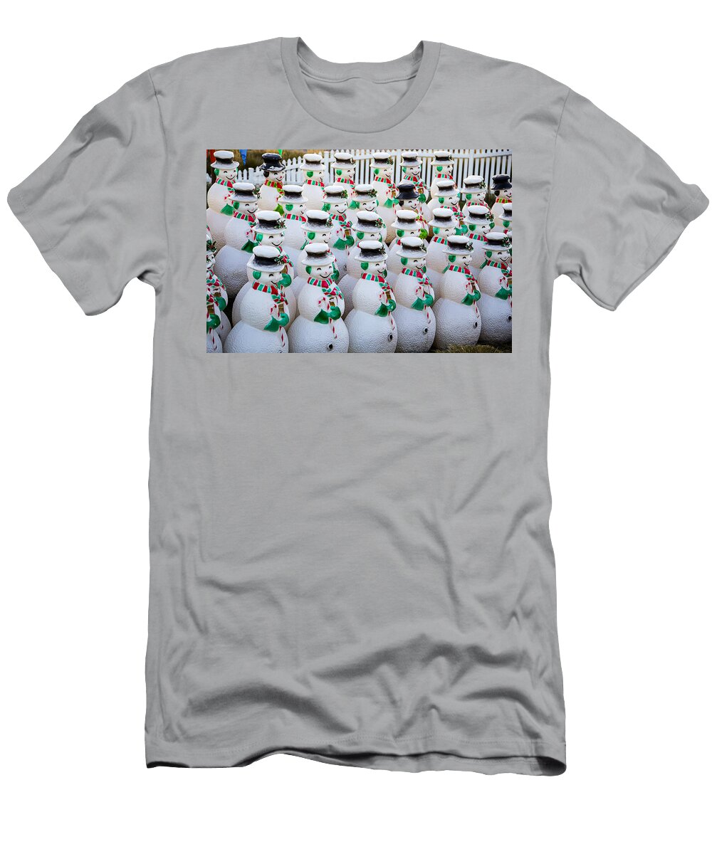 Rows of Snowmen Garry Gay T-Shirt