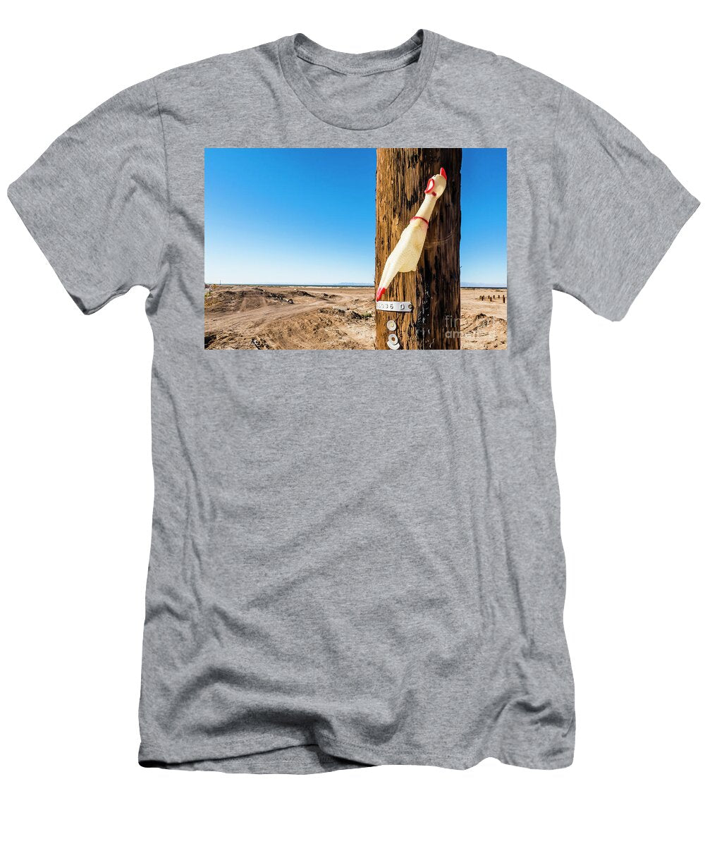 Rubber Chicken Attached to a Telephone Pole David Litschel T-Shirt