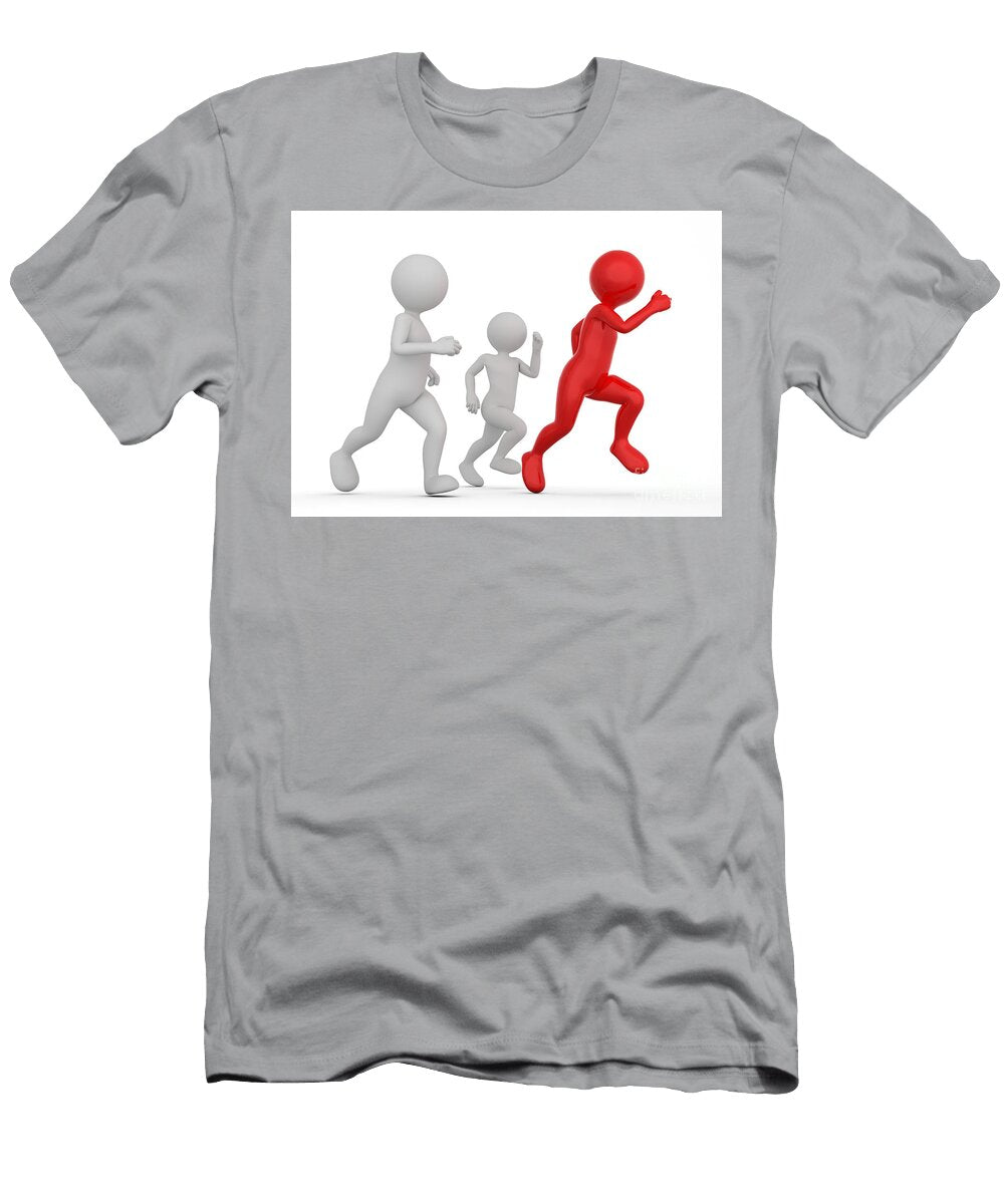 Running to Be the First and Win Toon Men Compete Conceptual Michal Bednarek T-Shirt