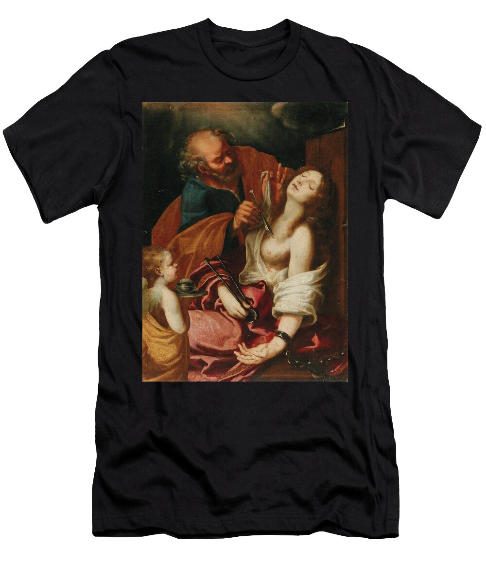 Saint Peter Healing Saint Agatha Workshop of Giovanni Bilivert T-Shirt