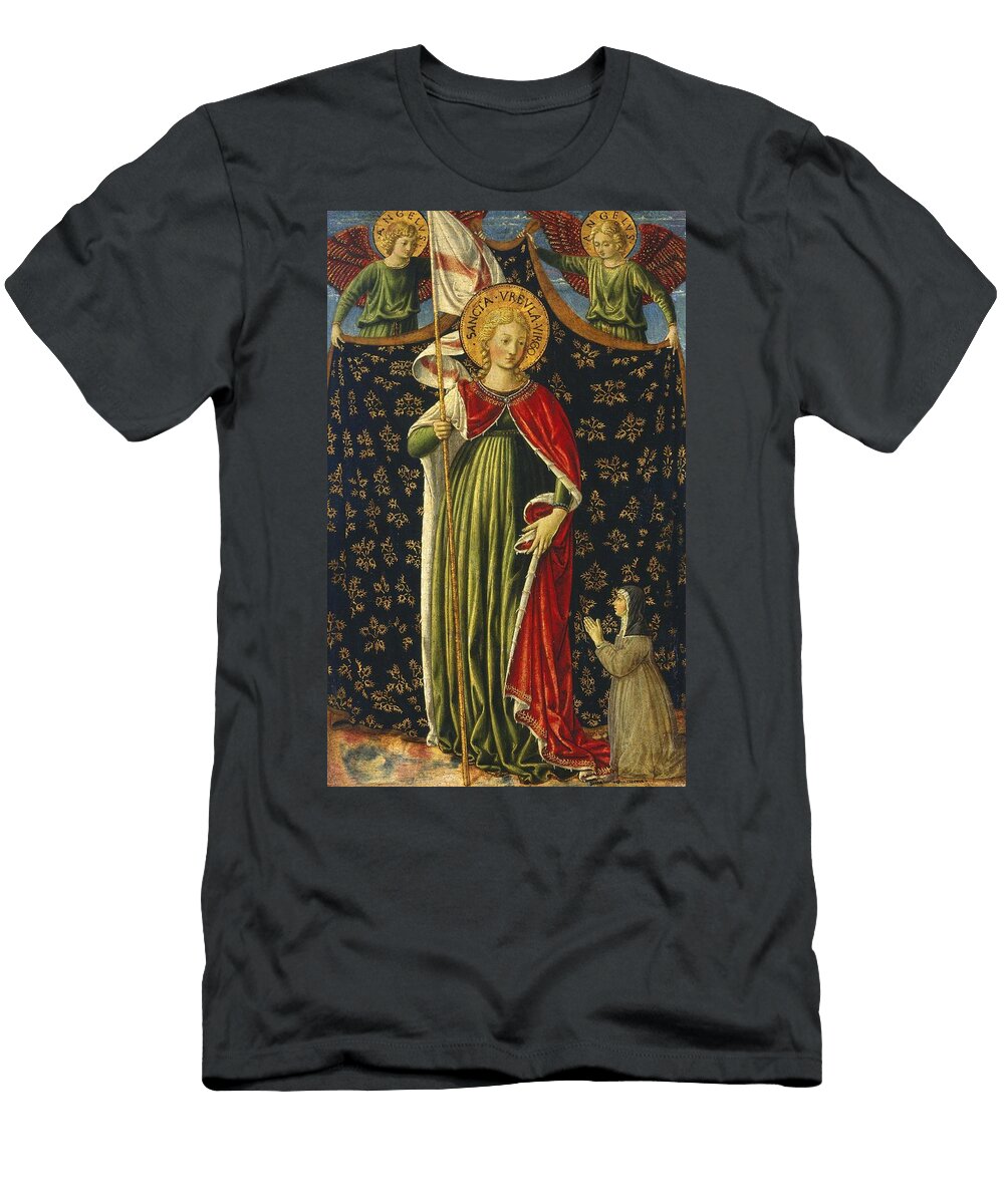 Saint Ursula with Two Angels and Donor C Benozzo Gozzoli Italian C T-Shirt
