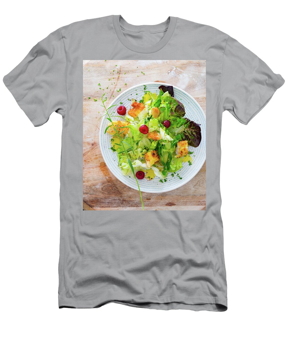 Salad with Chicken Nuggets Raspberries and Tarragon Dressing Udo Einenkel T-Shirt