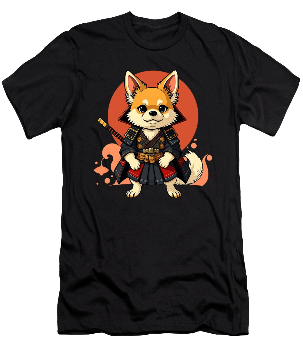 Samurai Dog Chibi Shiba Inu Doggo Puppy Japanese Zyneu Gangd T-Shirt