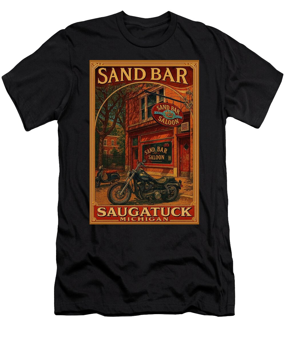 Sand Bar Saloon in Saugatuck Michelle Calkins T-Shirt