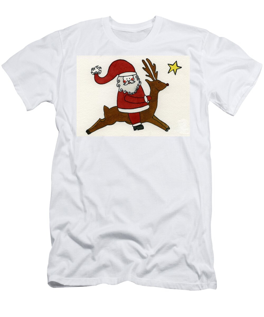 Santa and Raindeer Norma Appleton T-Shirt