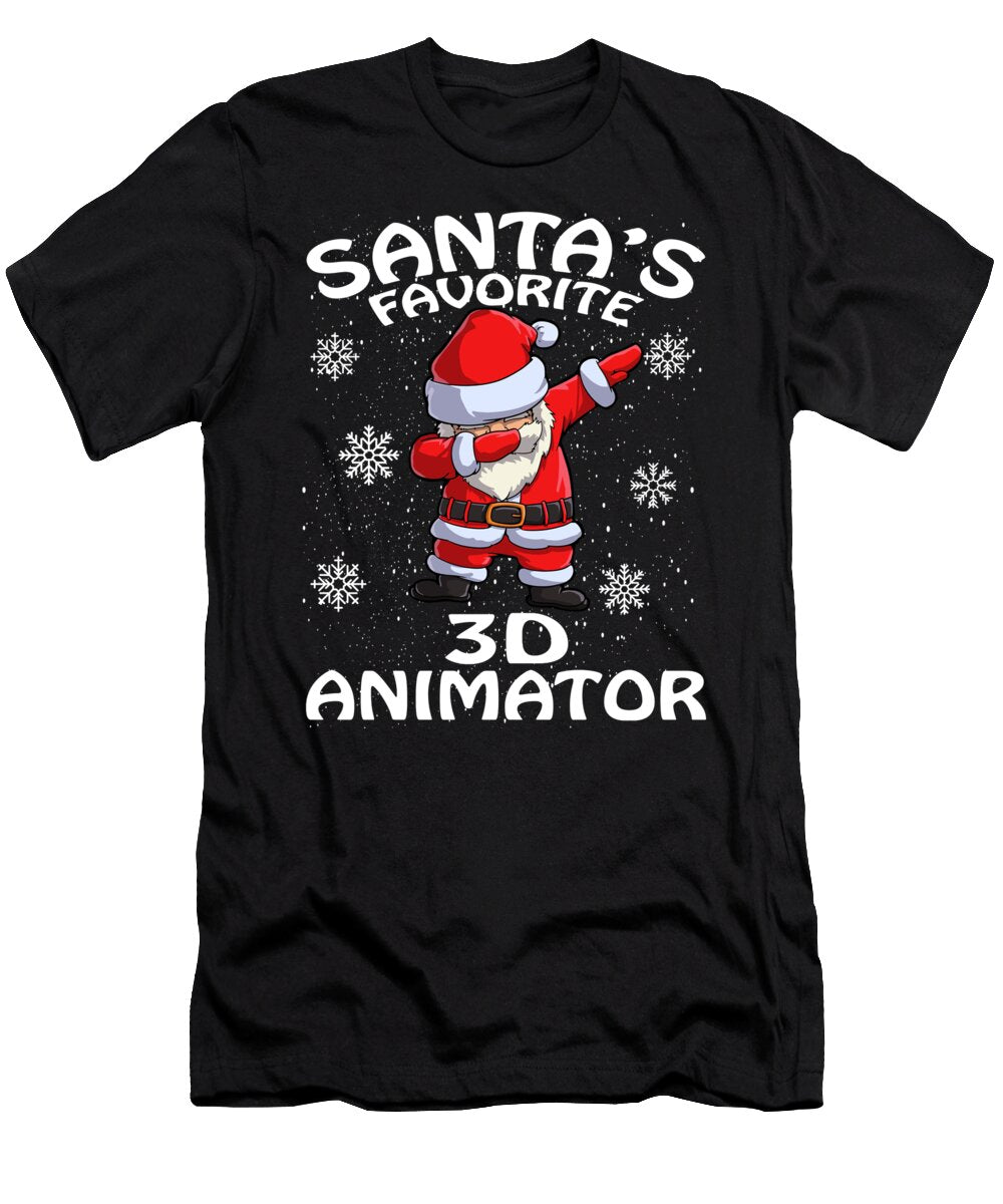 Santas Favorite 3d Animator Teacher Christmas Thepassionshop T-Shirt