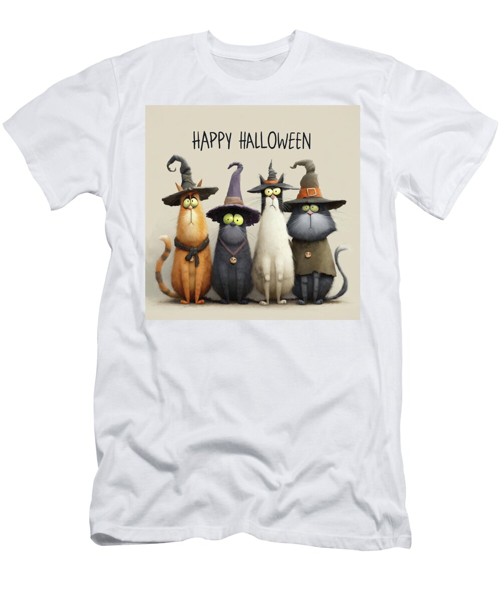 Scaredy Cat Halloween Lisa S Baker T-Shirt