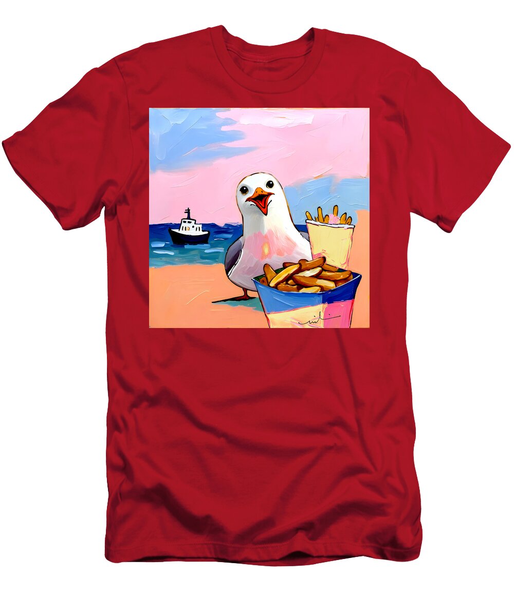Seagulls Love Fish and Chips 01 Miki De Goodaboom T-Shirt