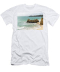 Seastacks and Lacy Seafoam Praia Dos Tres Castelos Beach Portimao Portugal Georgia Mizuleva T-Shirt