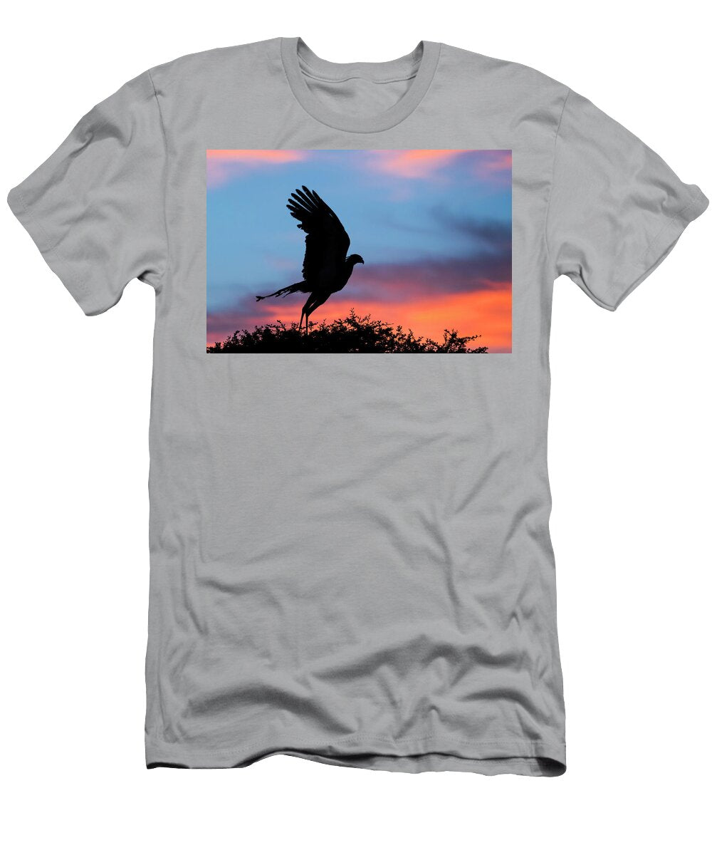 Secretarybird At Roost Zimanga Private Game Reserve Ann Steve Toon Natureplcom T-Shirt