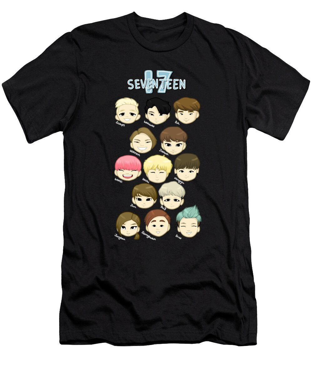 Seventeen Chibi Heads Dewitt Koepp T-Shirt