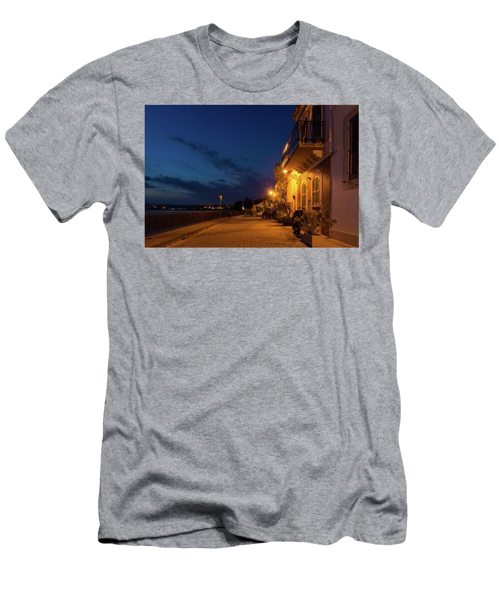 Sicilian Blue Hour At Syracuse Seaside Promenade Georgia Mizuleva T-Shirt