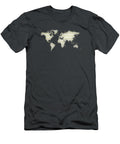 Silhouette of World Map with Color and Lines Alberto Ruiz T-Shirt