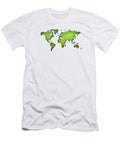 Silhouette of World Map with Color Green Alberto Ruiz T-Shirt