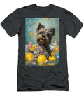 Skye Terrier Dog Frolicking in a Bubbly Bathtub Adrien Efren T-Shirt