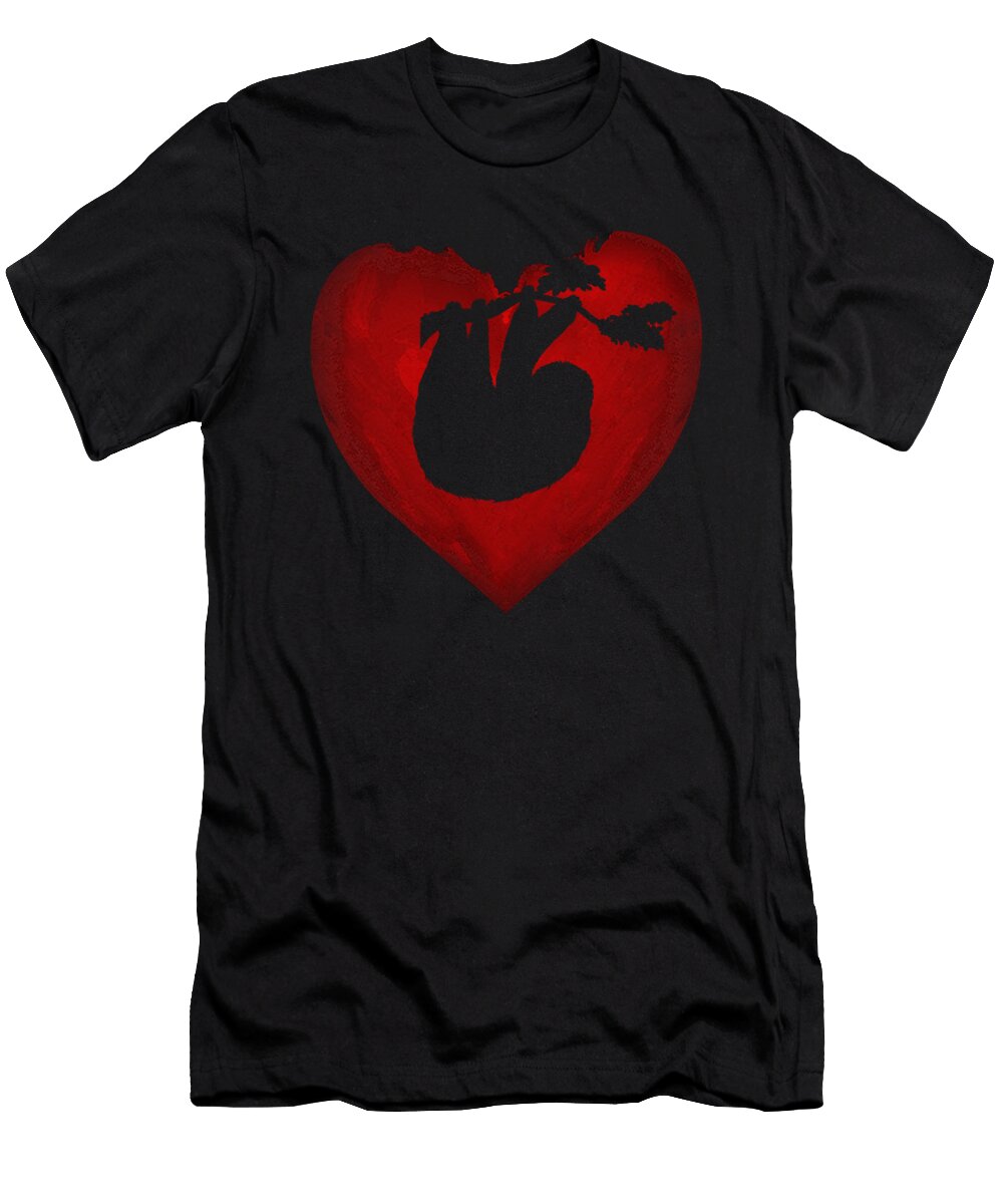 Sloth Lovers Heart Valentine Day Gifts for Couple Fancy Lifestyle Art T-Shirt