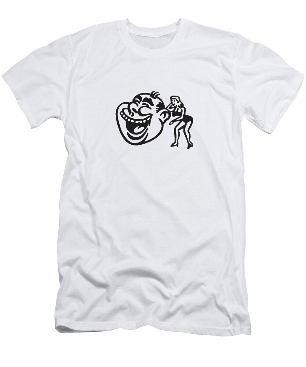 Smiling Man with Woman Whispering in Ear Csa Images T-Shirt