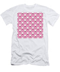 Smiling Toilet Paper Roll Pattern on Pink George Fairbairn T-Shirt