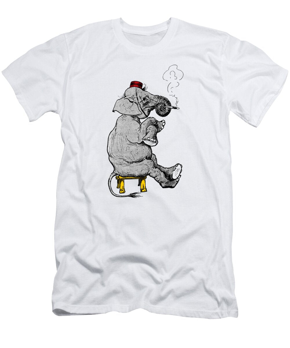 Smoking Elephant Cartoon Madame Memento T-Shirt