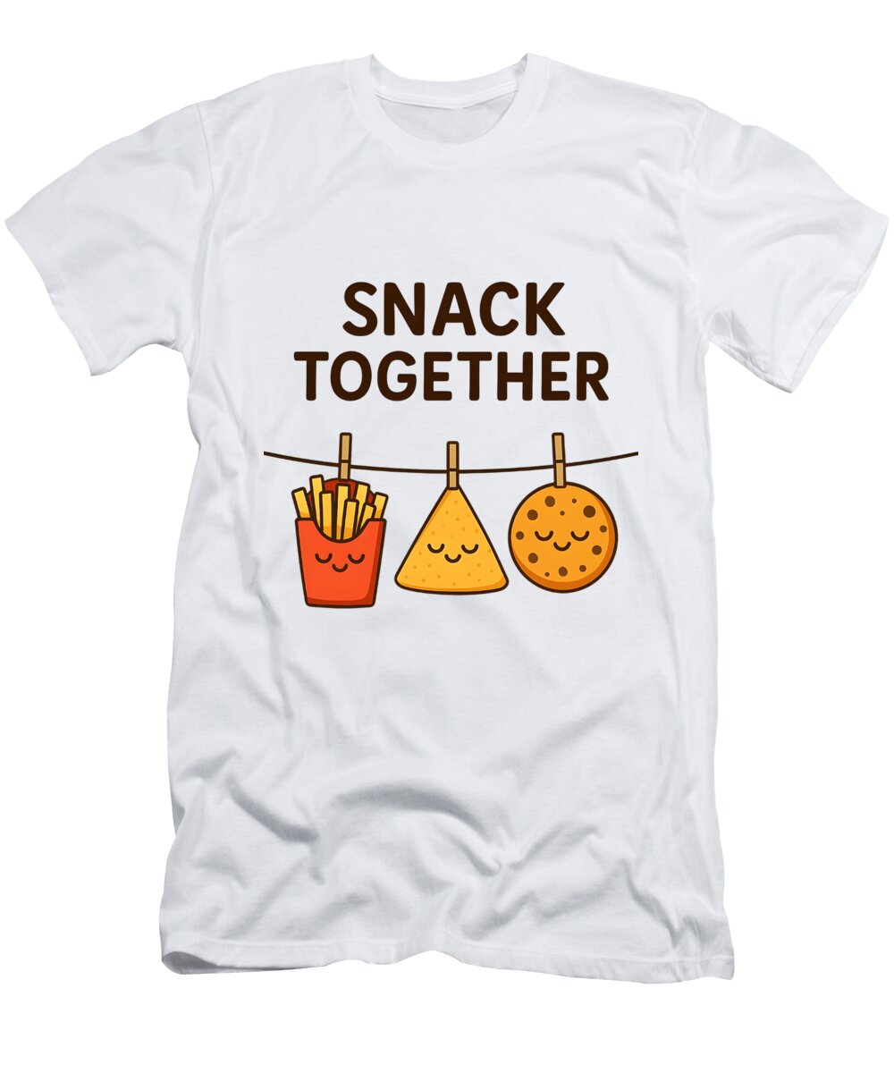 Snack Attack When Fries Chips and Cookies Hang Out Mounir Khalfouf T-Shirt