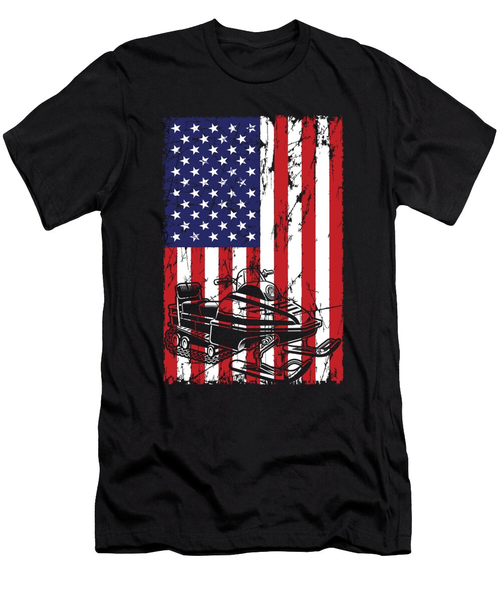 Snowmobile Snow Machine Crazy Squirrel T-Shirt
