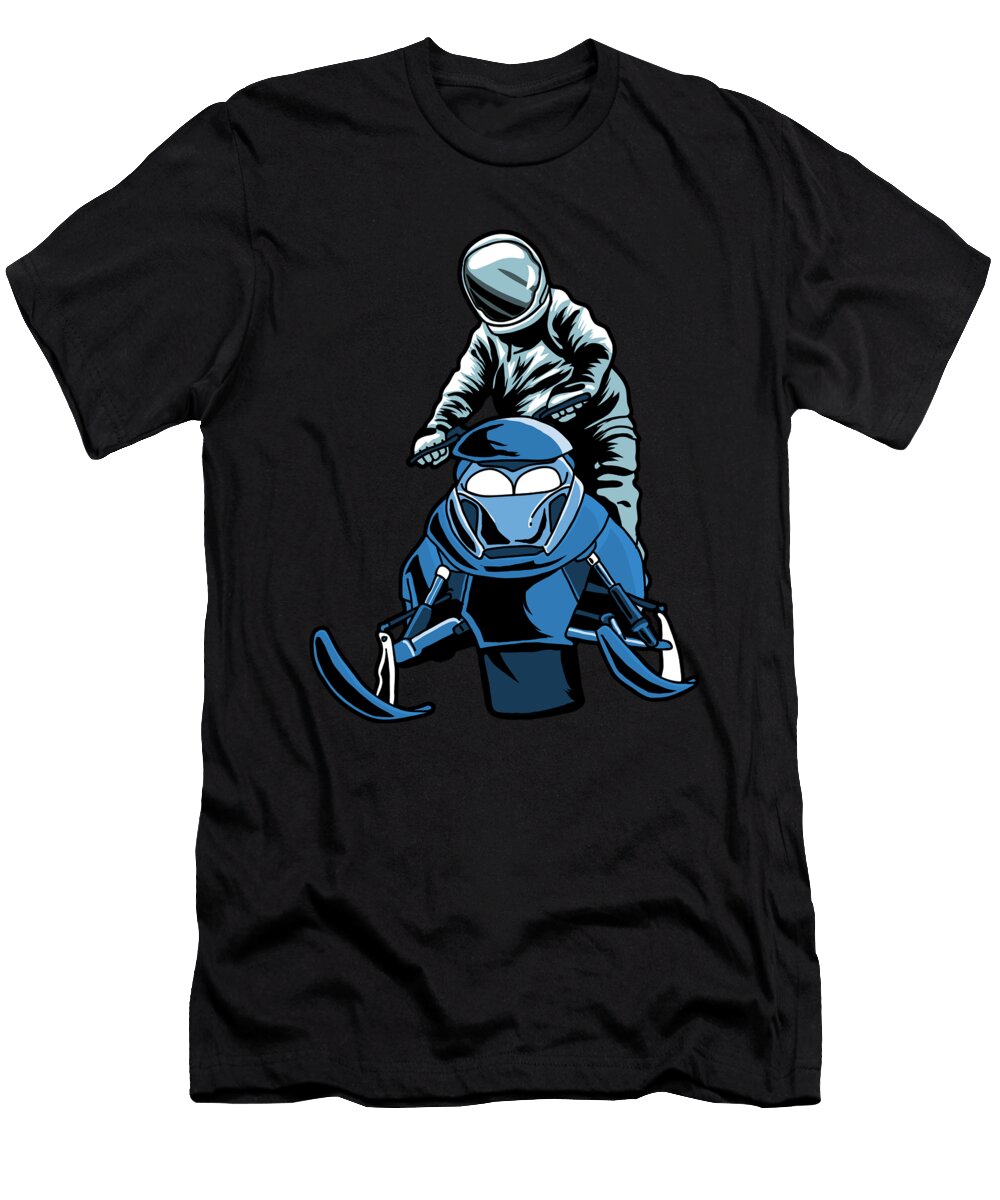 Snowmobiling Astronaut Snowmobiler Snowmachine Snowmobile Crazy Squirrel T-Shirt