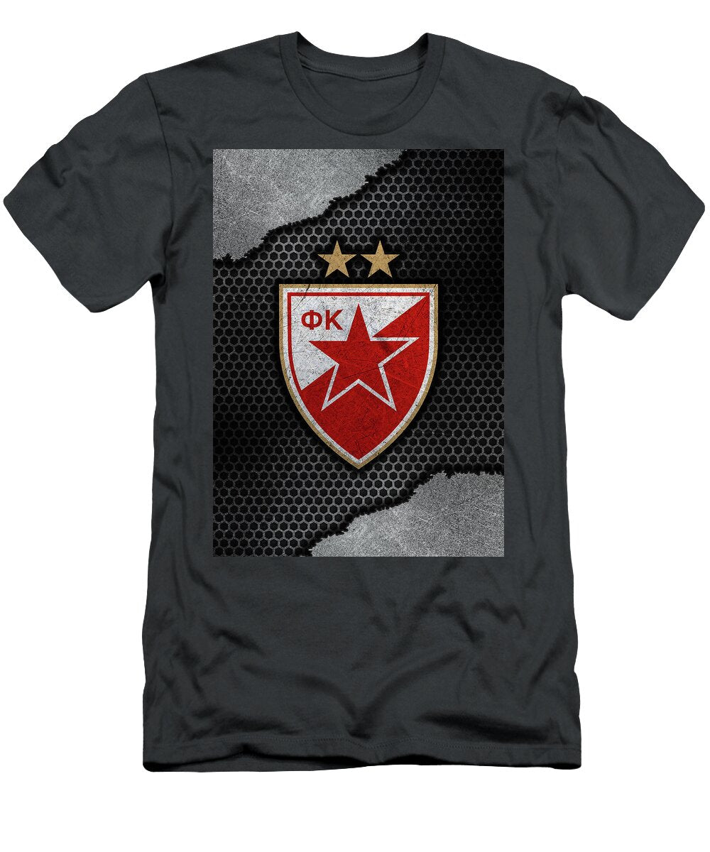 Soccer League Metal Art Red Star Belgrade Leith Huber T-Shirt