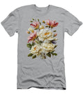 Soft Bloom White Rose and Magnolia Design Lena Owens T-Shirt