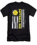 Softball Dad Vintage USA American Flag Fathers Day Dh Bubble T-Shirt