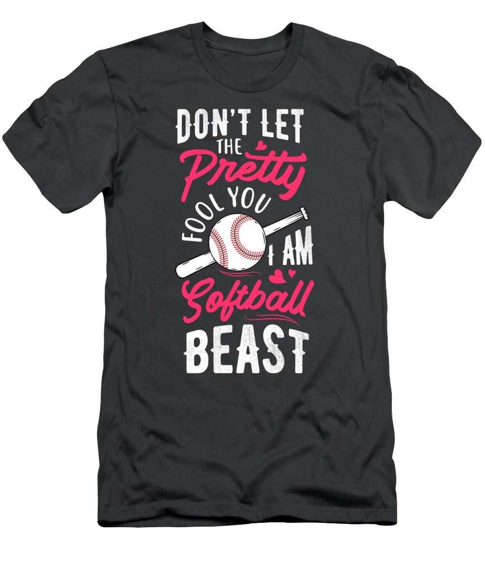 Softball for Men Women Kids Batter Girl Funny College Sport Crazy Squirrel T-Shirt