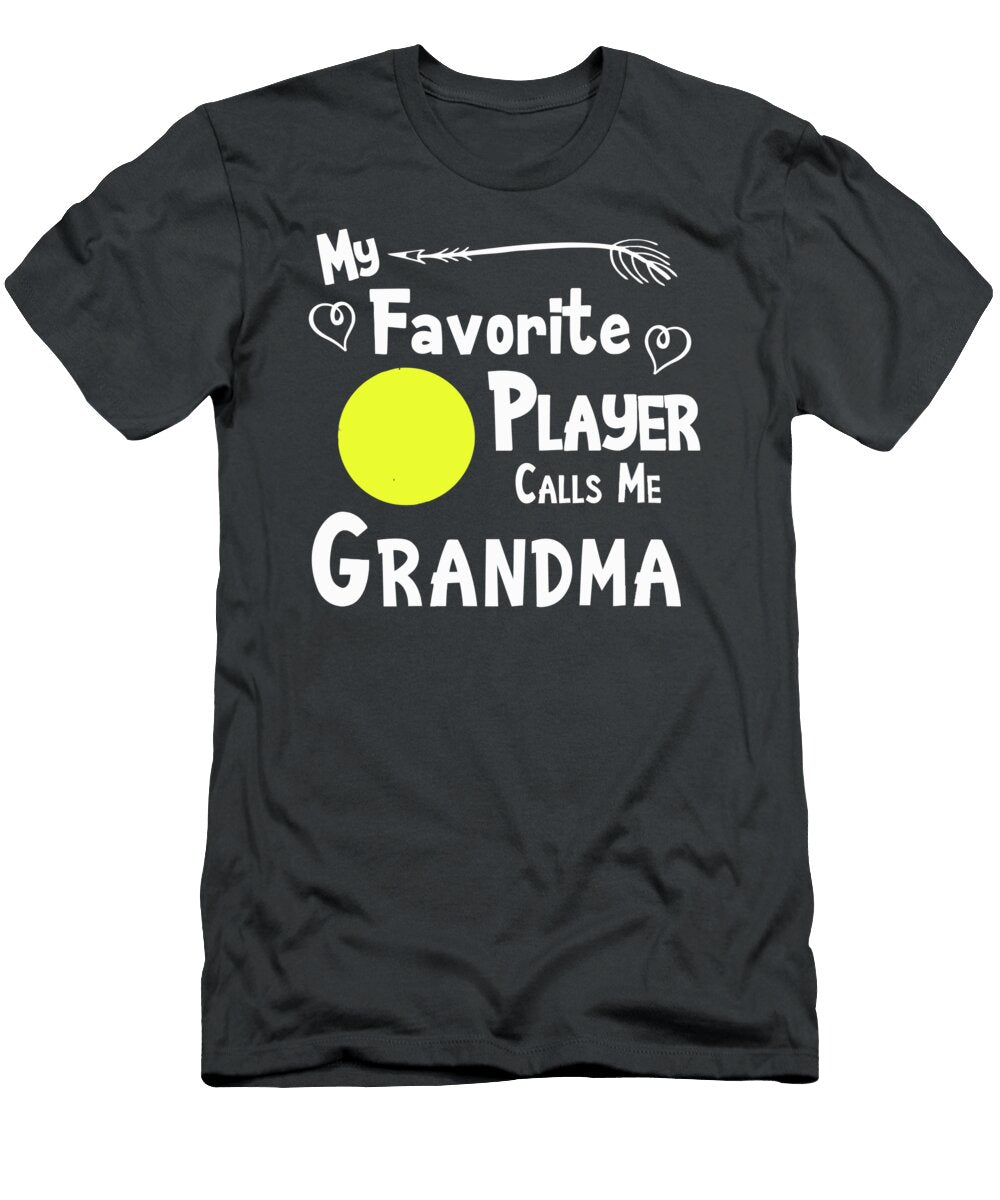 Softball My Favorite Player Calls Me Grandma Sports Fan Jarrett Carol T-Shirt