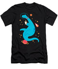 Space Dinosaur with Bubble Tea Cute Trex Licensed Art T-Shirt