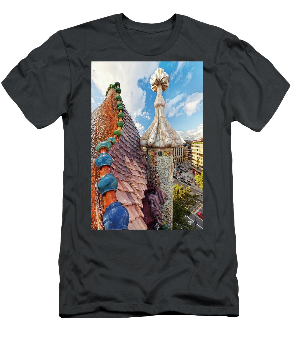 Spain Catalonia Barcelona Barcelona District Casa Batllo Roof Pietro Canali T-Shirt