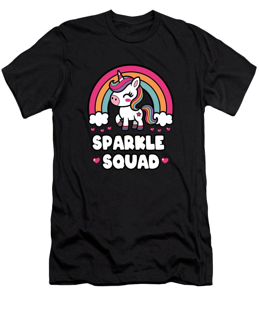 Sparkle Squad Kawaii Unicorn Rainbow Moon T-Shirt