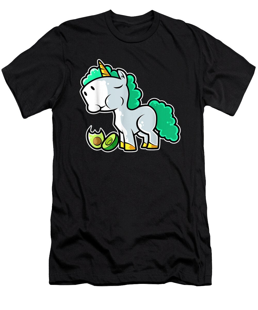 Sparkling Goodness Cute Unicorn Eating Avocado Kawaii Neko Anime Retro Ezone Prints T-Shirt