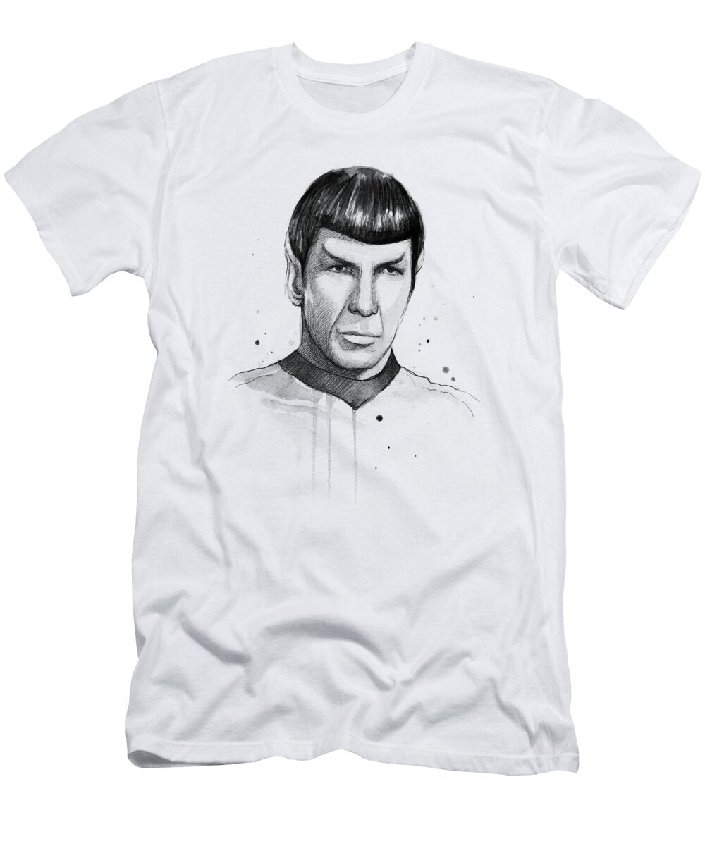 Spock Watercolor Portrait Olga Shvartsur T-Shirt