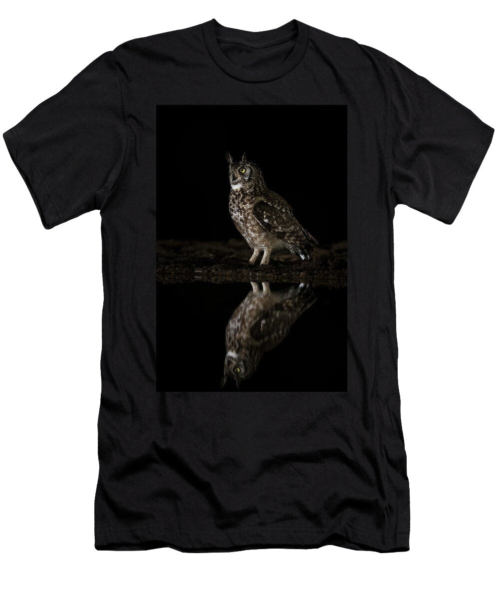 Spotted Eagle Owl At Night Zimanga Private Game Reserve Ann Steve Toon Natureplcom T-Shirt