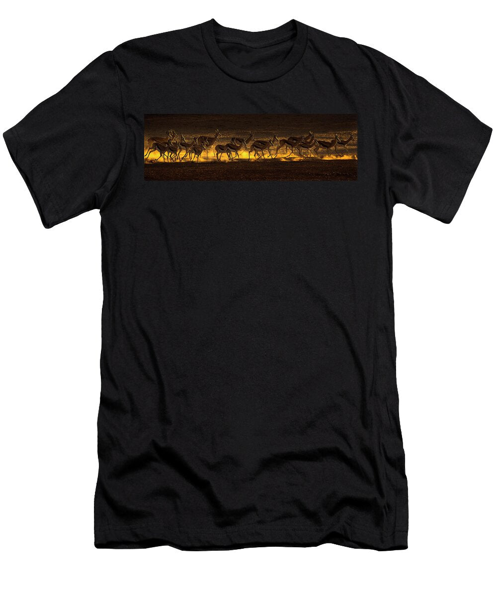 Springbok Herd on the Move Kgalagadi Transfrontier Park Ann Steve Toon Natureplcom T-Shirt