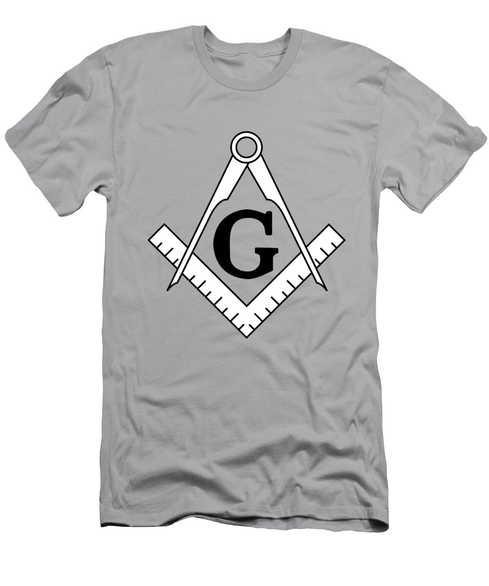 Square and Compasses Prominent Symbols of Freemasonry Tom Hill T-Shirt