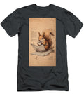 Squirrel Reading Newspaper with Coffee Vintage Illustration a Funny Cartoonish Drawing of an Anima Lois Russo T-Shirt